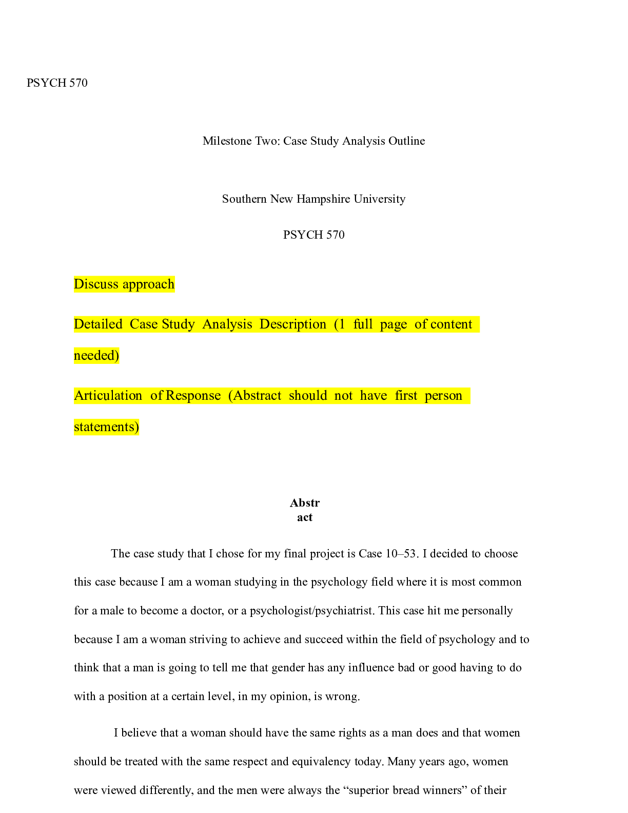 Preview image for MILESTONE TWO Case Study Analysis 4241 |  PSYCH 570  Milestone Two: Case Study Analysi